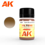 AK Enamel Filters Dark Brown for Nato and Green