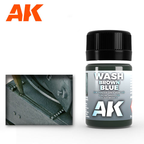 AK Enamel Wash Brown Blue for Panzer Grey Vehicles