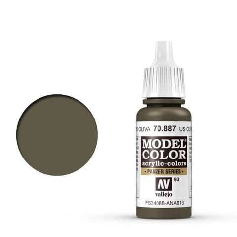 US Olive Drab (#93) Model Color Acrylic Paint 17 ml