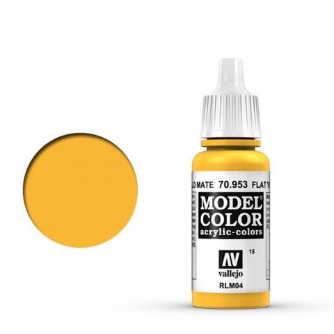 Flat Yellow (#15) Model Color Acrylic Paint 17 ml