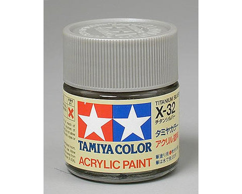 Tamiya Color X32 Titanium Silver Acrylic Paint 3/4 oz